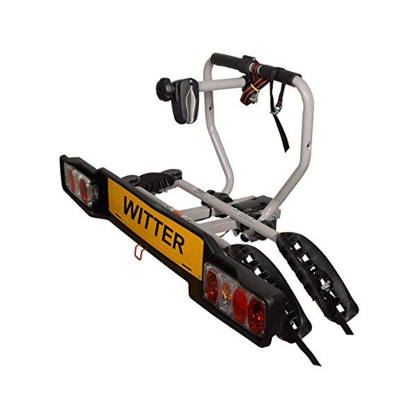 Witter Portabicicletas ZX202EU para el acoplamiento del remolque, soporte de acoplamiento para 2 bicicletas, plegable, 34 kg 