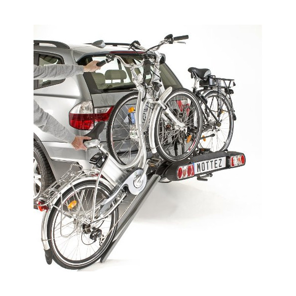 Mottez A028P2- Portabicicletas con Correas para 3 Bicicletas Premium