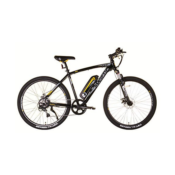 Swifty at650 Mountain Bike with Battery on Frame, Unisex-Adult, Black Yellow, One Size