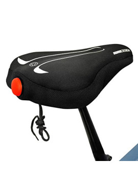 MOMO Design Cubre sillin de Gel para Asiento de Bicicleta, Adultos Unisex, Negro, L