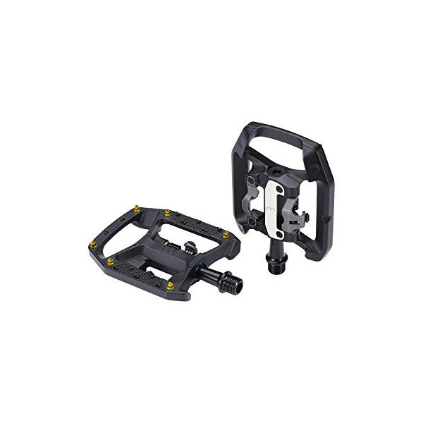Bbb Cycling DualChoice Trail Pedales para Bicicleta, Ciclismo, Negro Mate, 90 x 100 mm