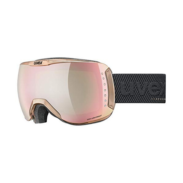 uvex dh 2100 WE Glamour, gafas de esquí unisex, tintadas para realzar el contraste, visibilidad sin distorsiones, chrome shin