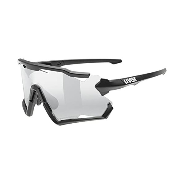 Uvex Gafas deportivas unisex para adultos, estilo deportivo, 228 V, fotocromáticas, color negro mate/plateado, talla única