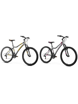 Anakon Premium Bicicleta de montaña, Hombre, Gris, XL & Enjoi Bicicleta de montaña, Mujer, Gris, S