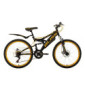 KS Cycling Bicicleta de montaña para jóvenes Fully 24" Bliss en Negro y Amarillo, tamaño 38 cm