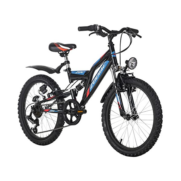KS Cycling Bicicleta de montaña Fully ATB Zodiac RH, Juventud Unisex, Rojo/Negro, 20 Zoll, 31 cm