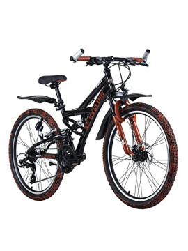 KS Cycling Crusher Bicicleta de montaña, 36 cm, Color, Juventud Unisex, Rojo/Negro, 24 Zoll, 36cm