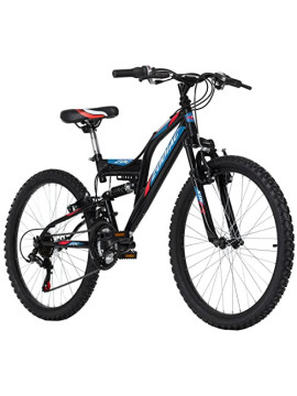 KS Cycling Bicicleta de montaña Infantil Fully 24 Zodiac RH, Juventud Unisex, Rojo/Negro, 24 Zoll, 38 cm