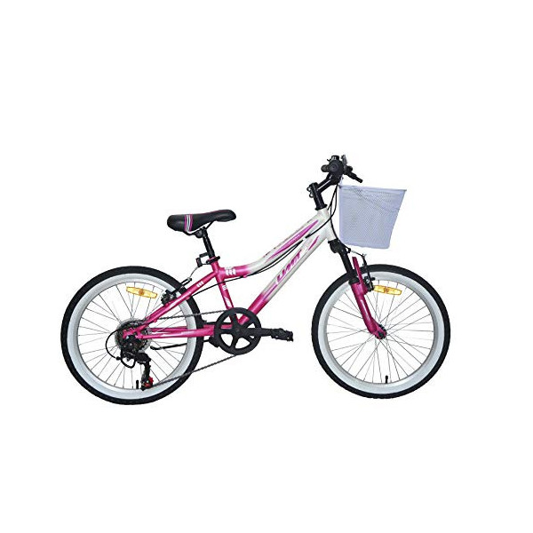 Ümit 20" Diana Bicicleta Pulgadas con Cambio y Suspension, Unisex niños, Rosa-Blanco
