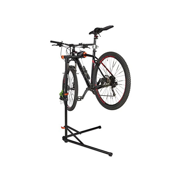 Relaxdays Soporte Taller Bicicleta, Caballete Reparación Bici, Telescópico, hasta 30 kg, Marcos de 25-40 mm, Plateado, 80% Ac