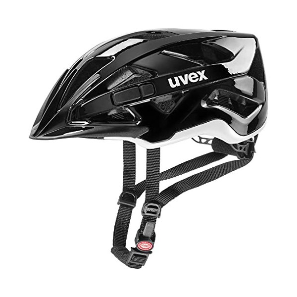 uvex active, casco todoterreno seguro unisex, ajuste de talla individualizado, luz LED opcional, black white, 56-60 cm