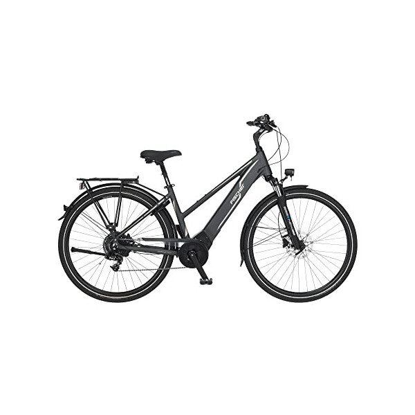 Fischer Bicicleta eléctrica de Trekking VIATOR 5.0i para Mujer, RH 49 cm, Motor Central 50 NM, batería de 36 V en el Marco, C