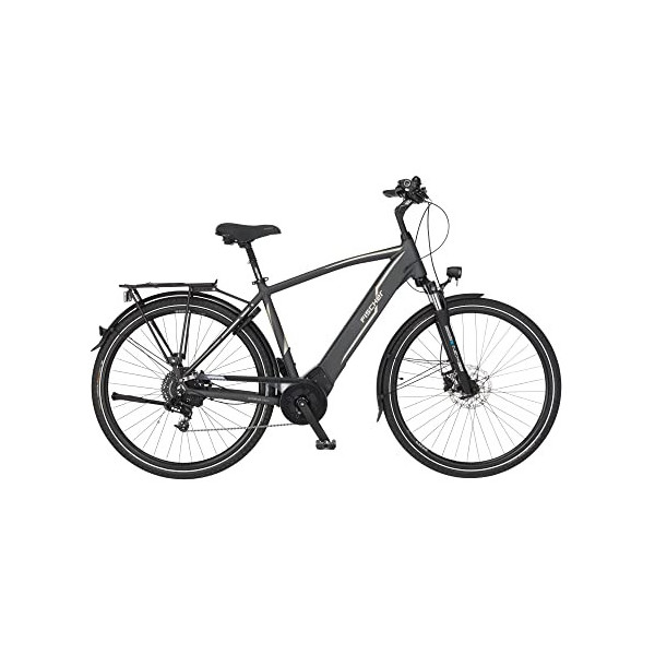Fischer Viator 5.0i Ruedas urbanas, Trekking | Bicicleta eléctrica, Color Gris Pizarra Mate, Rahmenhöhe 55 cm
