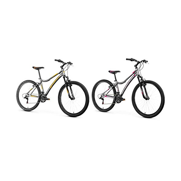 Anakon Premium Bicicleta de montaña, Hombre, Gris, L + Enjoi Bicicleta de montaña, Mujer, Gris, S