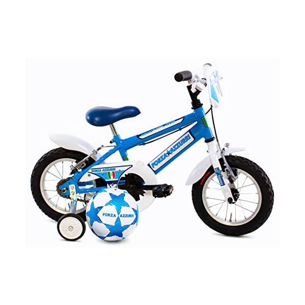 Forza Azzurri MTB 12" Bicicleta de montaña, Bebés niños, Azul Oscuro y Blanco
