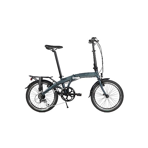 U.GO Dare U•go D7-Bicicleta Plegable  20"  Ruedas, Unisex, Gris, Uni