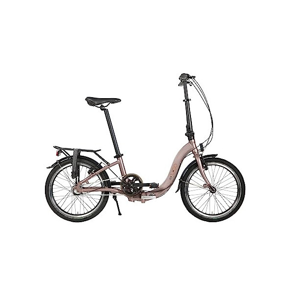 U.GO Now U•go I3-Bicicleta Plegable de 20", Entrada Baja Ruedas, Unisex, marrón, Uni