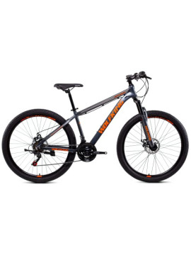 Bicystar Wolfking MTB 27.5" Gris/Naranja Bicicleta de montaña, Adultos Unisex