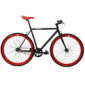FabricBike Original Bicicleta, Adultos Unisex, Negro Mate y Rojo, Pequeño