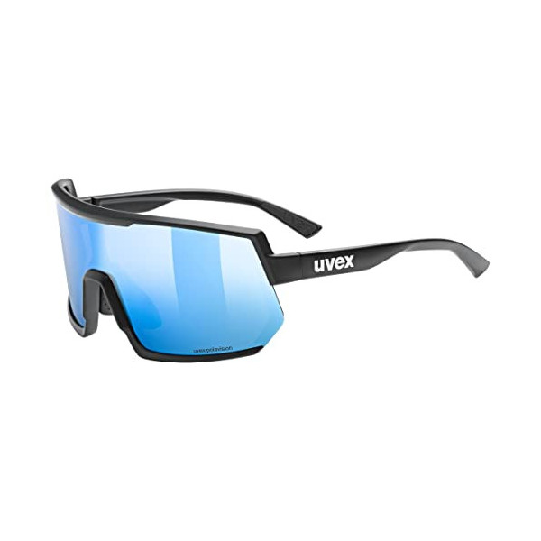 Uvex Unisex – Adulto Sportstyle 235P Gafas de Deporte, Polarizadas, Negro/Azul, Talla Única