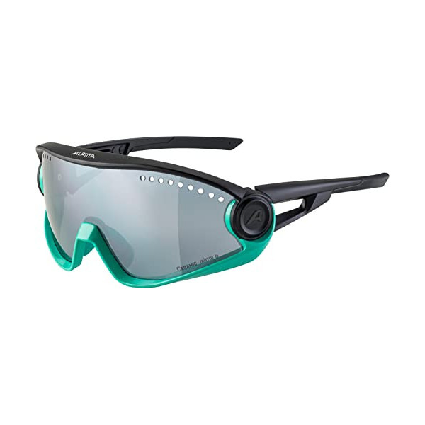 Alpina Unisex - Adultos, 5W1NG CM+ Gafas deportivas, black turquoise, One Size