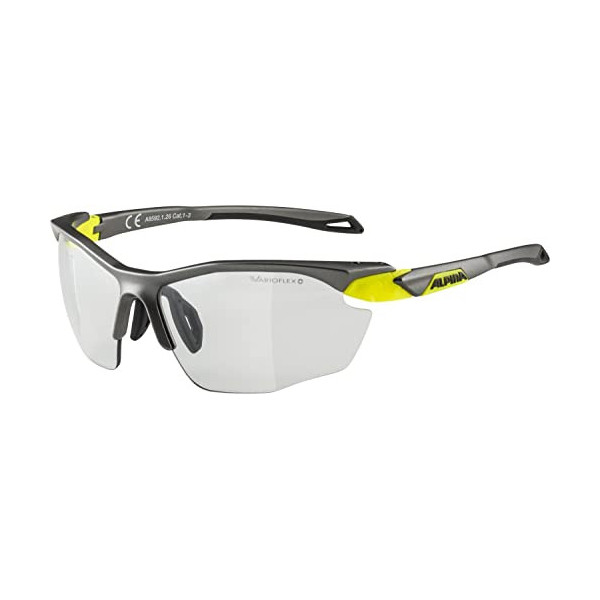 Alpina Unisex - Adultos, TWIST FIVE HR V Gafas deportivas, tin-neon yellow matt, One Size