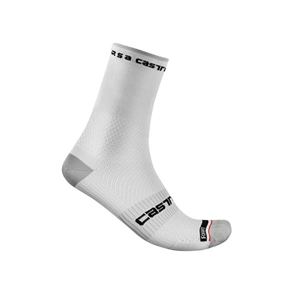 CASTELLI Rosso Corsa Pro 15 Sock Socks, Mens, White Black, XL