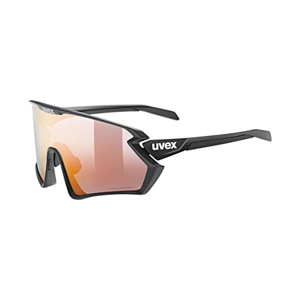 Uvex Unisex – Adulto sportstyle 231 2.0 P Gafas deportivas polarizadas, negro mate/rojo, talla única