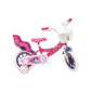 A.T.L.A.S. Bicicleta Infantil de 12 Pulgadas Minnie de Disney Equipada con 1 Freno, Cesta Delantera, Soporte para muñeca Tras
