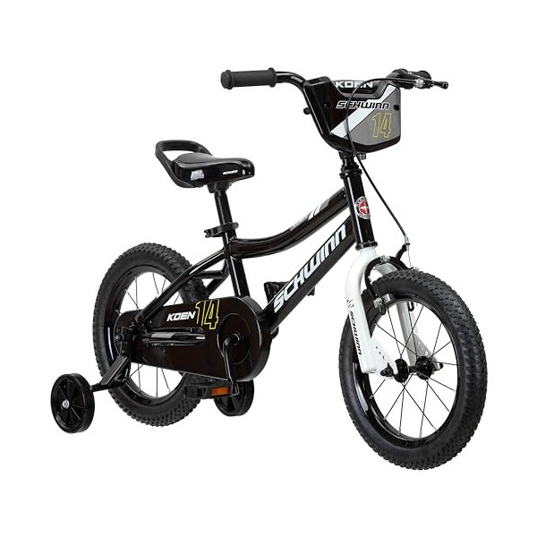 Schwinn Koen - Bicicleta para niños, ruedas de 14 pulgadas, asiento ajustable, incluye estabilizadores, verde lima
