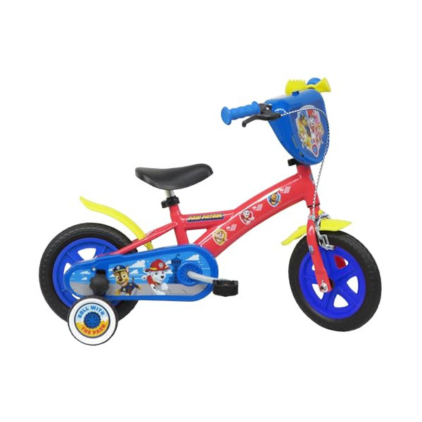 A.T.L.A.S. Bicicleta de 10 Pulgadas para niño, Patrulla Equipada con 1 Freno con Placa Frontal Decorativa, Guardabarros, cárt