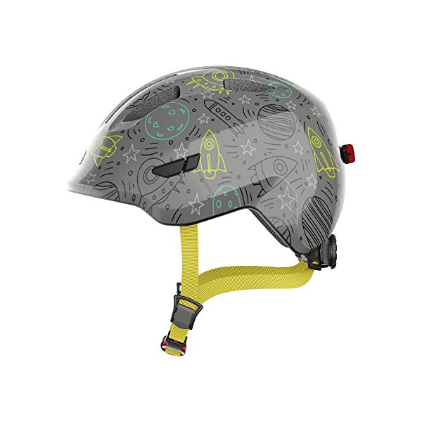Casco infantil ABUS Smiley 3.0 LED - casco de bicicleta con luz - ajuste profundo y espacio para una coleta - para niñas y ni