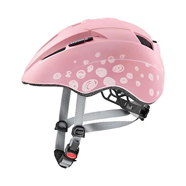 uvex kid 2 cc, casco infantil ligero, ajuste de talla individualizado, luz LED opcional, pink polka, 46-52 cm