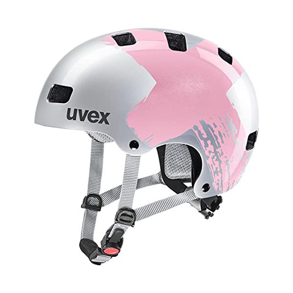 uvex kid 3, casco infantil robusto, ajuste de talla individualizado, ventilación optimizada, silver, rosé, 55-58 cm