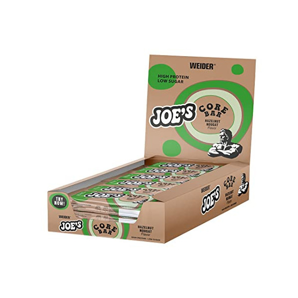 Weider Joes Core Bar Barritas Proteicas, con Textura Suave y Cobertura de Chocolate con Leche y Blanco, Más de 31% de Proteí