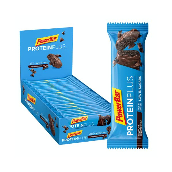 PowerBar Protein Plus Low Sugar Chocolate Brownie 30 x 35g - Barras de Proteína con Bajo Contenido de Azúcar