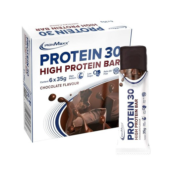 IronMaxx Protein 30- Barritas de Proteína - chocolate- 6 x 35g  paquete de 6 barras 