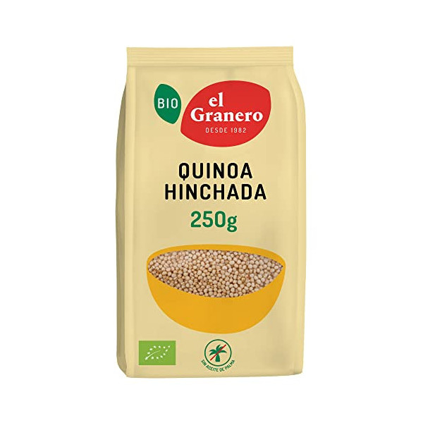 El Granero Integral - Quinoa Hinchada - 250 g - Rico en Vitaminas, Minerales y Fibra - Propiedades Hidratantes y Antioxidante