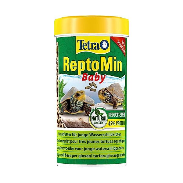 Tetra ReptoMin Baby alimento para tortugas - pequeñas barritas especialmente adaptadas a las tortugas jóvenes, 250 ml