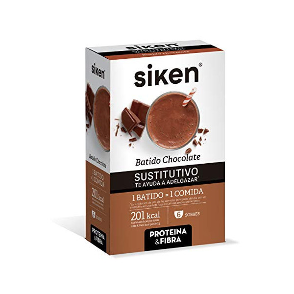 Siken SUSTITUTIVO - Batido sustitutivo, Sabor chocolate, Sobres en polvo para mezclar con agua, 1 batido sustituye 1 comida, 