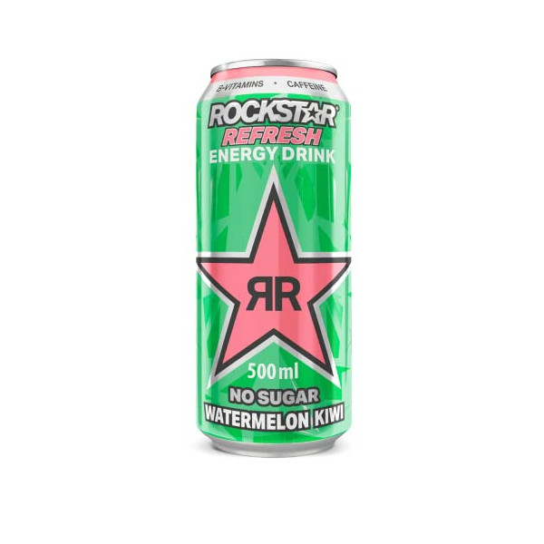 Rockstar Watermelon Kiwi Bebida Energética sin azúcar, 500 ml