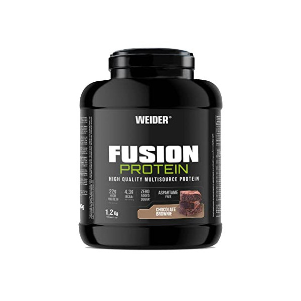 Weider Fusion Protein  1,2kg  Sabor Chocolate Brownie. Proteína a base 4 fuentes de proteínas de calidad, origen animal y veg