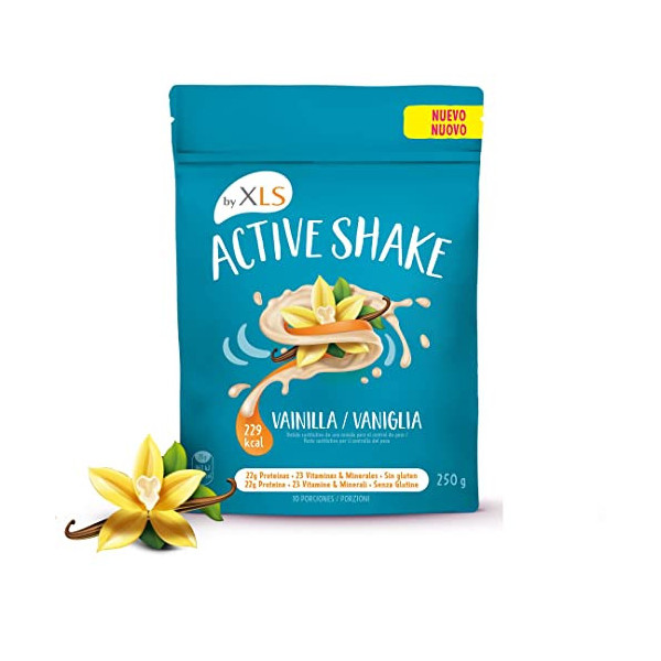 XLS MEDICAL Active Shake - Batido sustitutivo de comidas - Batido sabor vainilla con menos de 231 calorías, 22g de proteínas 
