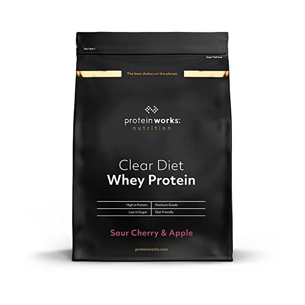 Protein Works| Clear Diet Whey | Cereza ácida y manzana | Bebida refrescante rica en proteínas | Protien Works | 500g