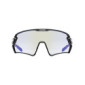 Uvex Gafas deportivas unisex para adultos, estilo deportivo 231, 2,0 V, fotocromáticas, color negro mate/azul lima, talla úni