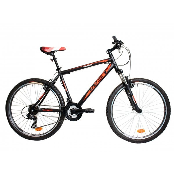 WST Cosmo Bicicleta de Montaña, Hombre, Negro/Naranja, 26"