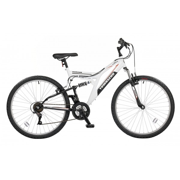 Townsend Mohawk - Bicicleta de doble suspensión para hombre, tamaño 26, color blanco/negro