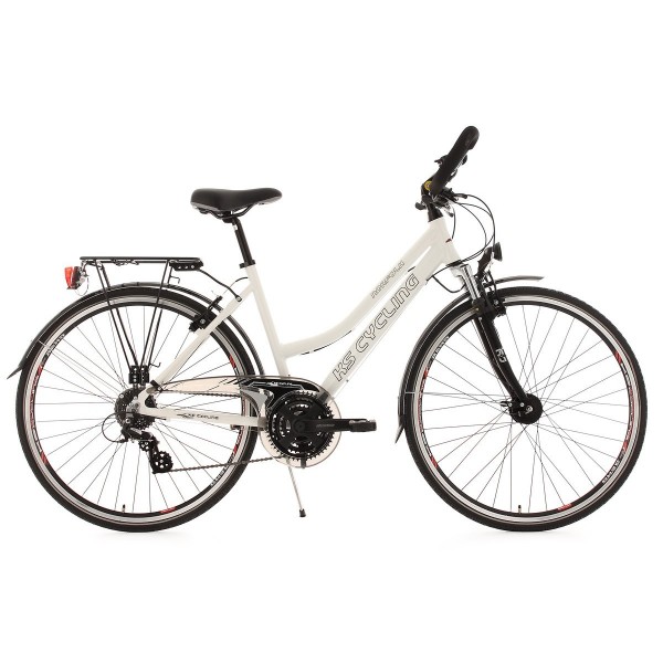 KS Cycling Norfolk 152T - Bicicleta para mujer, color blanco, ruedas 28", cuadro 53 cm