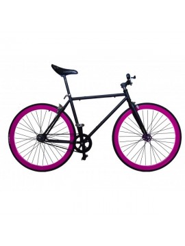 Fixie Helliot Tribeca H21 - Bicicleta fixie, cuadro de acero, frenos V-Brake, horquilla acero y ruedas de 26", color negro y 