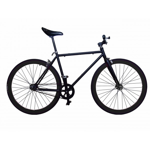 Fixie Helliot Tribeca H23 - Bicicleta Fixie, Cuadro de Acero, Frenos V-Brake, Horquilla Acero y Ruedas DE 26", Color Negro